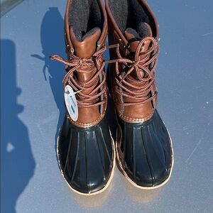 Brown and Black Duck Boots
